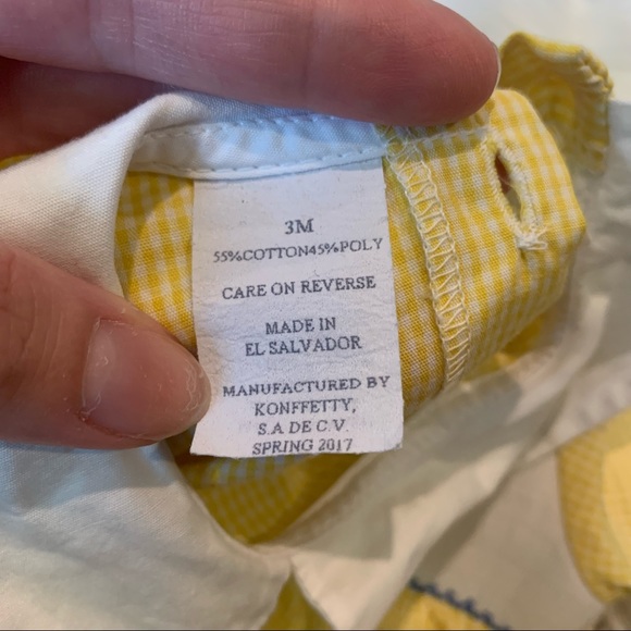 Beth Terell by Johnston Smocked Romper Gingham 3M - Picture 4 of 4